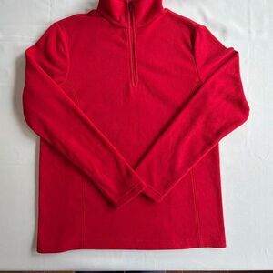 Lands’ End Any weather Quarter Zip Red Fleece Red Small